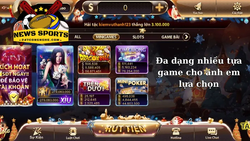 Đa dạng nhiều tựa game cho anh em lựa chọn