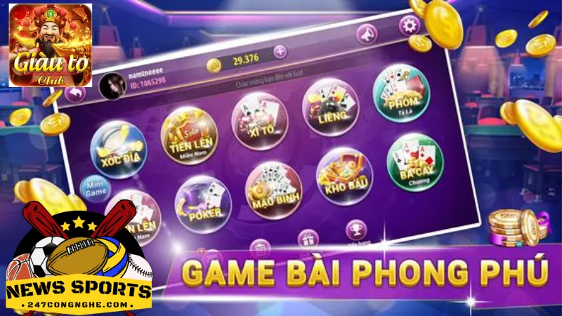 Đa dạng thể loại tại cổng game bài đổi thưởng Giauto Club