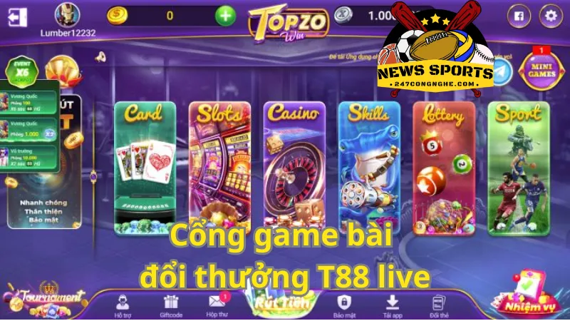 Mô tả cổng game bài đổi thưởng T88 live