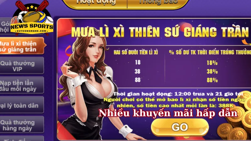 Nhiều khuyến mãi hấp dẫn 